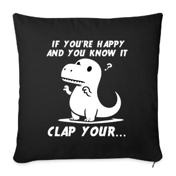 Funny Dinosaur T-Rex Birthday Happy Cartoon - Sofa pillowcase 17,3'' x 17,3'' (45 x 45 cm) - black - Front