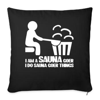 Sauna Spa Bien-être - Housse de coussin décorative 45 x 45 cm - noir - Devant