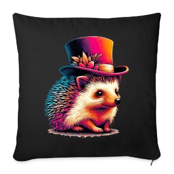 Hérisson - Housse de coussin décorative 45 x 45 cm - noir - Devant