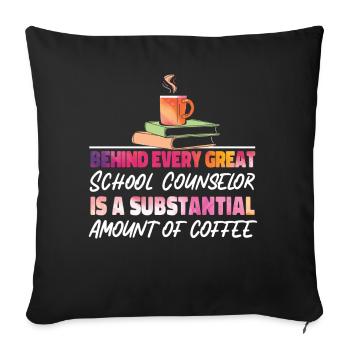 School Counselor Coffee Watercolor - Sofakissenbezug 45 x 45 cm - Schwarz - Vorne