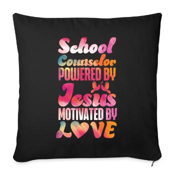 Conseiller scolaire Jesus Faith - Housse de coussin décorative 45 x 45 cm - noir - Devant
