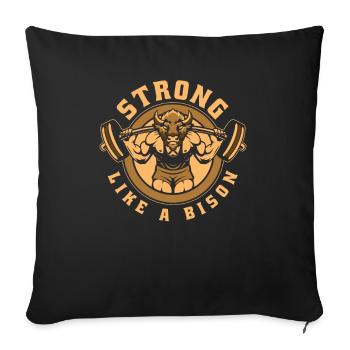Fort comme un bison Buffalo Bovinae Américain - Housse de coussin décorative 45 x 45 cm - noir - Devant