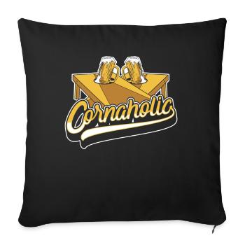 Cornaholic Spielbretter Sitzsack Professional - Sofakissenbezug 45 x 45 cm - Schwarz - Vorne