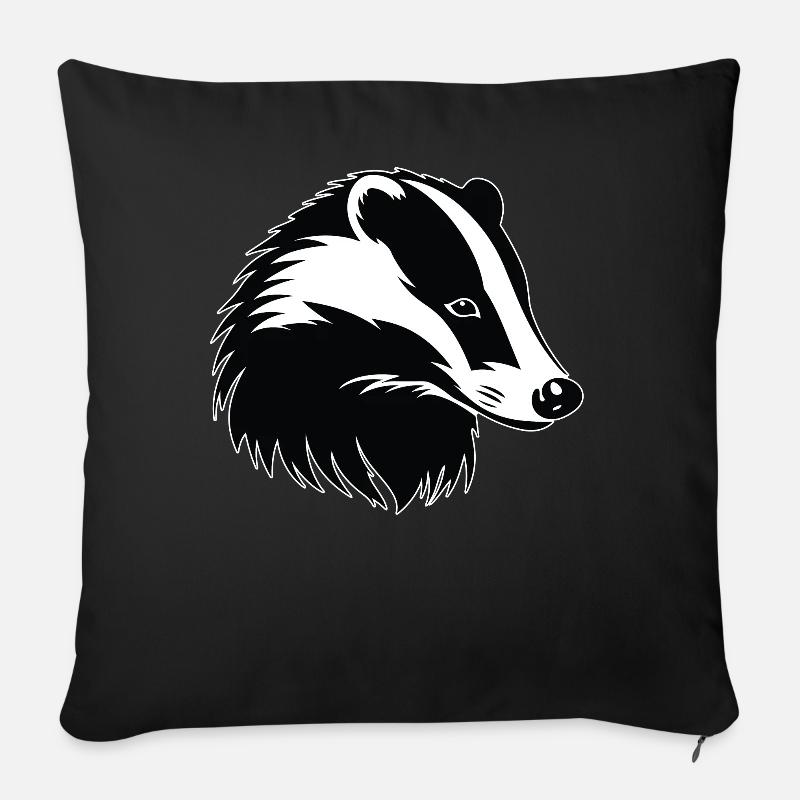 Badger Dachse Dachs - Sofakissenbezug 45 x 45 cm - Schwarz