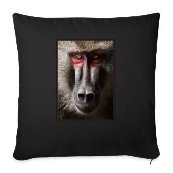 Baboon Paviane Pavian - Sofa pillowcase 17,3'' x 17,3'' (45 x 45 cm) - black - Front