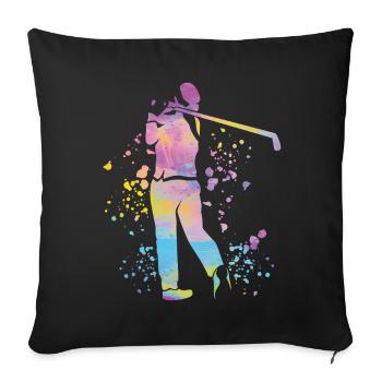 Golfer Colorsplash Kids Miniature Golf - Sofa pillowcase 17,3'' x 17,3'' (45 x 45 cm) - black - Front