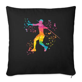 Javelin Throw Colorsplash Javelin Throw - Sofa pillowcase 17,3'' x 17,3'' (45 x 45 cm) - black - Front