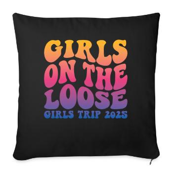 Girls On The Loose Girls Trip 2025 - Sofa pillowcase 17,3'' x 17,3'' (45 x 45 cm) - black - Front