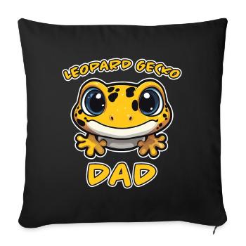 Gecko léopard disant drôle Gecko léopard cadeau - Housse de coussin décorative 45 x 45 cm - noir - Devant