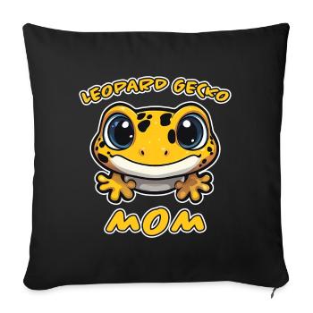 Gecko léopard disant drôle Gecko léopard cadeau - Housse de coussin décorative 45 x 45 cm - noir - Devant
