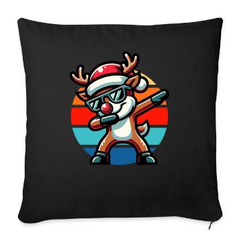 Dabbing Rudolph Vintage Coucher de soleil - Housse de coussin décorative 45 x 45 cm - noir - Devant