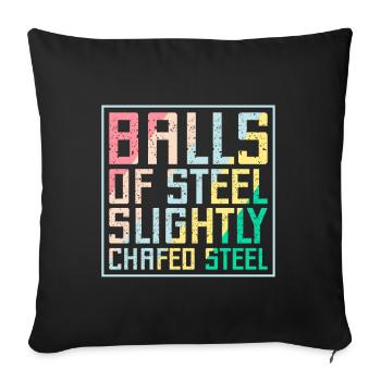 Boules d’acier Légèrement boules Cadeaux de flipper en acier - Housse de coussin décorative 45 x 45 cm - noir - Devant