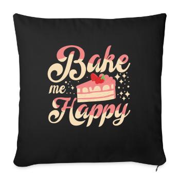 Gâteau Baker Bake Me Happy Cupcake - Housse de coussin décorative 45 x 45 cm - noir - Devant