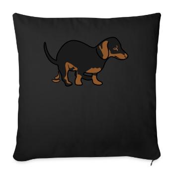 Blague sur le teckel - Housse de coussin décorative 45 x 45 cm - noir - Devant