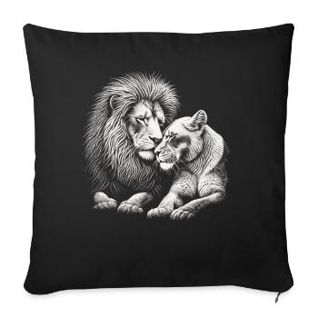Amoureux comme des lions - Housse de coussin décorative 45 x 45 cm - noir - Devant