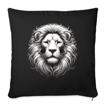 Le Lion Blanc – Présence Royale - Housse de coussin décorative 45 x 45 cm - noir - Devant