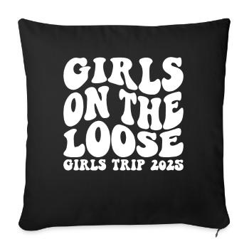 Girls On The Loose Girls Trip 2025 - Sofa pillowcase 17,3'' x 17,3'' (45 x 45 cm) - black - Front