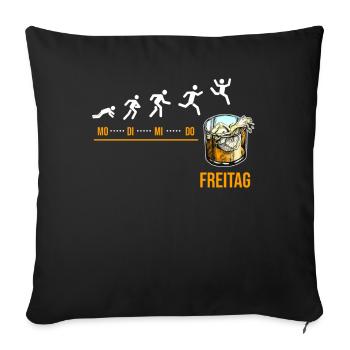 Fête du vendredi ! Le whisky, idée cadeau, pour les connaisseurs - Housse de coussin décorative 45 x 45 cm - noir - Devant