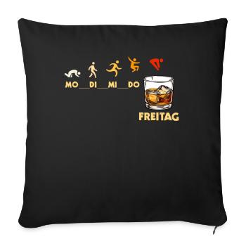 Fête du vendredi ! Le whisky, idée cadeau, pour les connaisseurs - Housse de coussin décorative 45 x 45 cm - noir - Devant