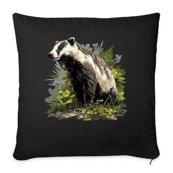 Badger Dachse Dachs - Sofakissenbezug 45 x 45 cm - Schwarz - Vorne