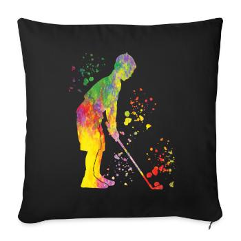 Golfer Colorsplash Kids Miniature Golf - Sofa pillowcase 17,3'' x 17,3'' (45 x 45 cm) - black - Front