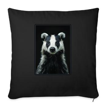 Badger Dachse Dachs - Sofakissenbezug 45 x 45 cm - Schwarz - Vorne
