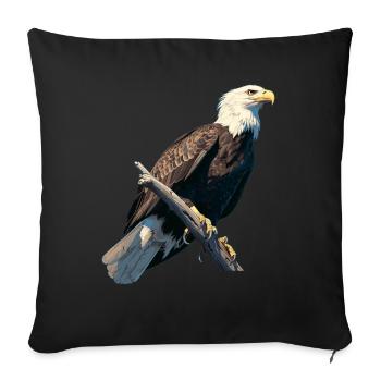 Pygargue à tête blanche Weißkopfseeadler - Housse de coussin décorative 45 x 45 cm - noir - Devant