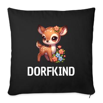Village child fawn - Sofa pillowcase 17,3'' x 17,3'' (45 x 45 cm) - black - Front