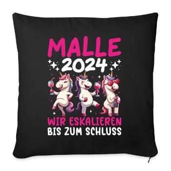 Malle 2024 Unicorn We escalate until the end - Sofa pillowcase 17,3'' x 17,3'' (45 x 45 cm) - black - Front