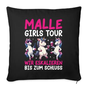 Malle Girls Tour We escalate until the end - Sofa pillowcase 17,3'' x 17,3'' (45 x 45 cm) - black - Front