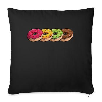 Donut Rainbow Doughnut Glazed Maker Lover Donut - Sofa pillowcase 17,3'' x 17,3'' (45 x 45 cm) - black - Front
