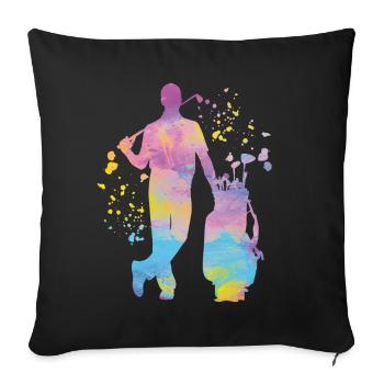 Golfer Colorsplash Kids Miniature Golf - Sofa pillowcase 17,3'' x 17,3'' (45 x 45 cm) - black - Front