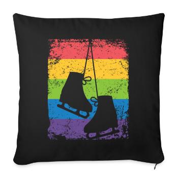 Patinage artistique Patinage artistique Patinage sur glace - Housse de coussin décorative 45 x 45 cm - noir - Devant