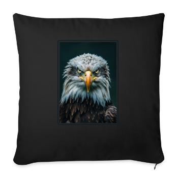Pygargue à tête blanche Weißkopfseeadler - Housse de coussin décorative 45 x 45 cm - noir - Devant