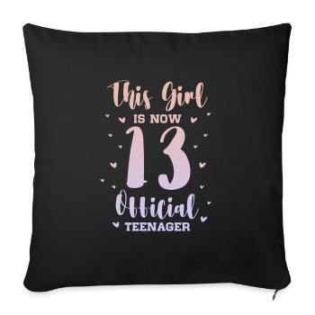 Teen Teen Teen Teens Teeny Gift - Sofa pillowcase 17,3'' x 17,3'' (45 x 45 cm) - black - Front