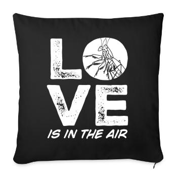 Love Praying Mantis - Sofakissenbezug 45 x 45 cm - Schwarz - Vorne