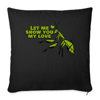 Praying Mantis Love Joke - Sofakissenbezug 45 x 45 cm - Schwarz - Vorne
