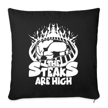 Barbecue Steak BBQ Cuire Viande - Housse de coussin décorative 45 x 45 cm - noir - Devant