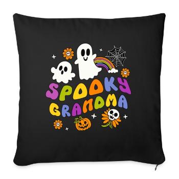Grand-mère effrayante - Housse de coussin décorative 45 x 45 cm - noir - Devant