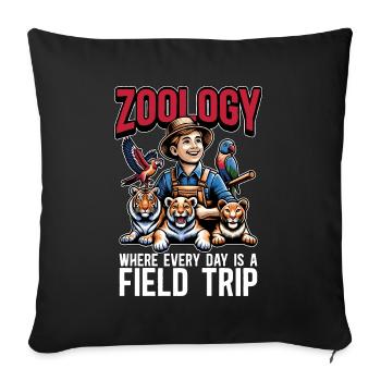 Zoologie où chaque jour est une excursion de biologiste - Housse de coussin décorative 45 x 45 cm - noir - Devant
