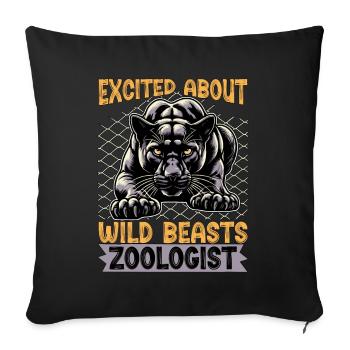 Zoologiste enthousiasmé par Wild Beasts Zookeeper - Housse de coussin décorative 45 x 45 cm - noir - Devant