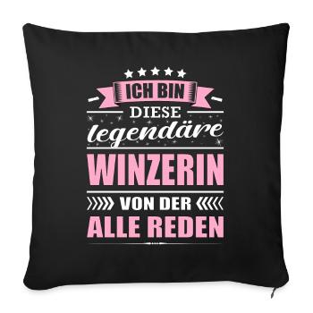 Ich Bin Diese Legendäre Winzerin Winzer - Sofakissenbezug 45 x 45 cm - Schwarz - Vorne
