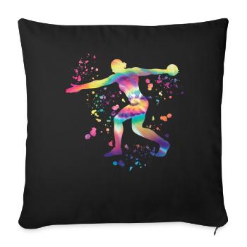 Lanceur de disque Lancer de disque Colorsplash - Housse de coussin décorative 45 x 45 cm - noir - Devant