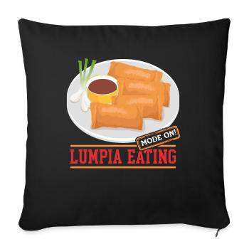 Lumpia Spring Roll Loempia Gift - Sofa pillowcase 17,3'' x 17,3'' (45 x 45 cm) - black - Front