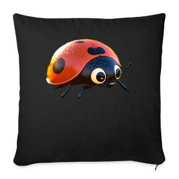 Marienkäfer Ladybug Insekten Bunt Süße Marienkäfer - Sofakissenbezug 45 x 45 cm - Schwarz - Vorne