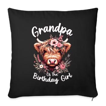 Grandpa Of The Birthday Girl - Sofa pillowcase 17,3'' x 17,3'' (45 x 45 cm) - black - Front