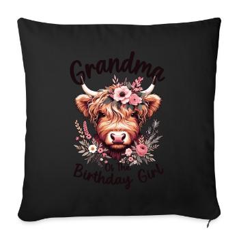 Grandma Of The Birthday Gir - Sofa pillowcase 17,3'' x 17,3'' (45 x 45 cm) - black - Front