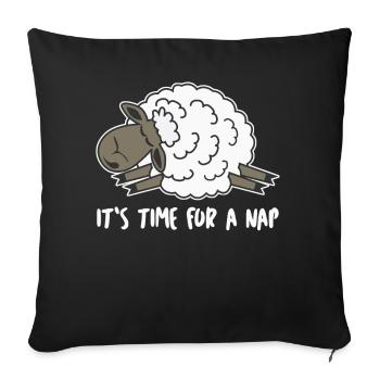 Brebis endormies - Housse de coussin décorative 45 x 45 cm - noir - Devant