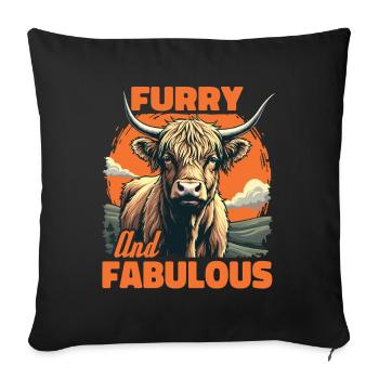Scottish Highland Cattle Highland Cow Highland Cow - Sofa pillowcase 17,3'' x 17,3'' (45 x 45 cm) - black - Front