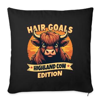 Bovins écossais Highland Vache Highland Vache Highland - Housse de coussin décorative 45 x 45 cm - noir - Devant